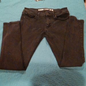 Men's black washed tight legged jeans